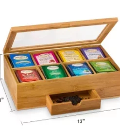 Teebox aus Holz mit individueller Gravur – Stilvolle Aufbewahrung für Teesorten