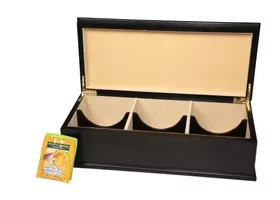 Premium Holzbox für Tee mit Gravur – Edle Box mit Wunschgravur