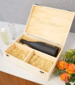 Edle Holz-Weinbox für besondere Anlässe – Besonderes Präsent für Genießer