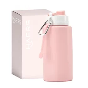 Gravierte faltbare Wasserflasche – Platzsparende Flasche für Reisen