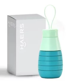 Faltbare Wasserflasche mit Gravur – Praktische Flasche für Reisen und Schule