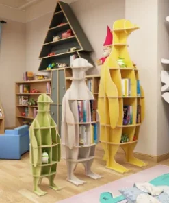 Bücherregal als Dekoelement – Tierisch inspiriertes Holzdesign