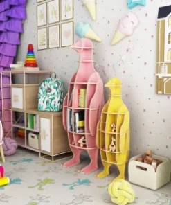 Verspieltes Bücherregal – Regal mit Tierkonturen