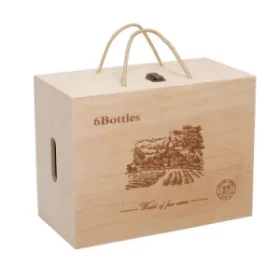 Personalisierte Holzbox für Wein mit Gravur – Elegante Präsentbox für edle Tropfen
