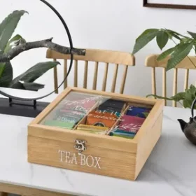 Premium Holzbox für Tee mit Gravur – Edle Box mit Wunschgravur