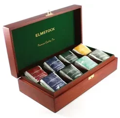 Nachhaltige Holzbox für Tee mit Namen oder Logo – Exklusives Präsent für Mitarbeiter