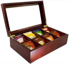 Edle Holz-Teebox mit Gravur – Hochwertiges Accessoire für Küche und Büro