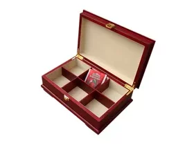 Edle Holz-Teebox mit Gravur – Luxuriöse Geschenkidee für Firmenkunden