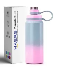 Praktische Edelstahl-Wasserflasche mit Wunschgravur – Ideal für Reisen, Outdoor und Camping