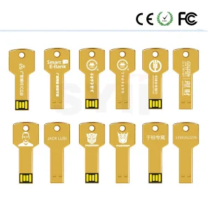 Metallischer USB-Stick gebürstetes Metall mit Wunschtext