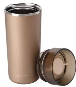 Eleganter Isolierbecher aus Metall mit individueller Wunschgravur für höchste Ansprüche