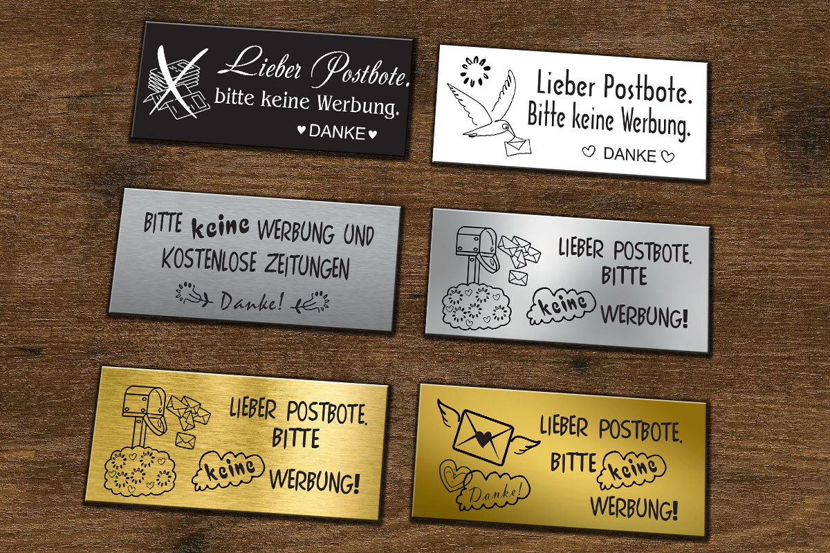Personalisierte Briefkastenschilder mit Gravur