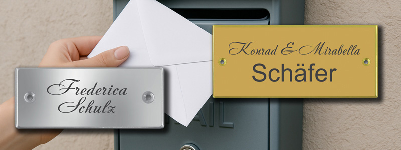 Hochwertige Metallschilder mit Gravur Edelstahl, Messing