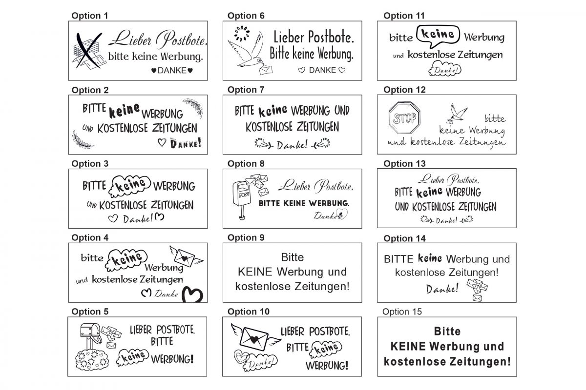 Personalisierte Briefkastenschilder mit Gravur