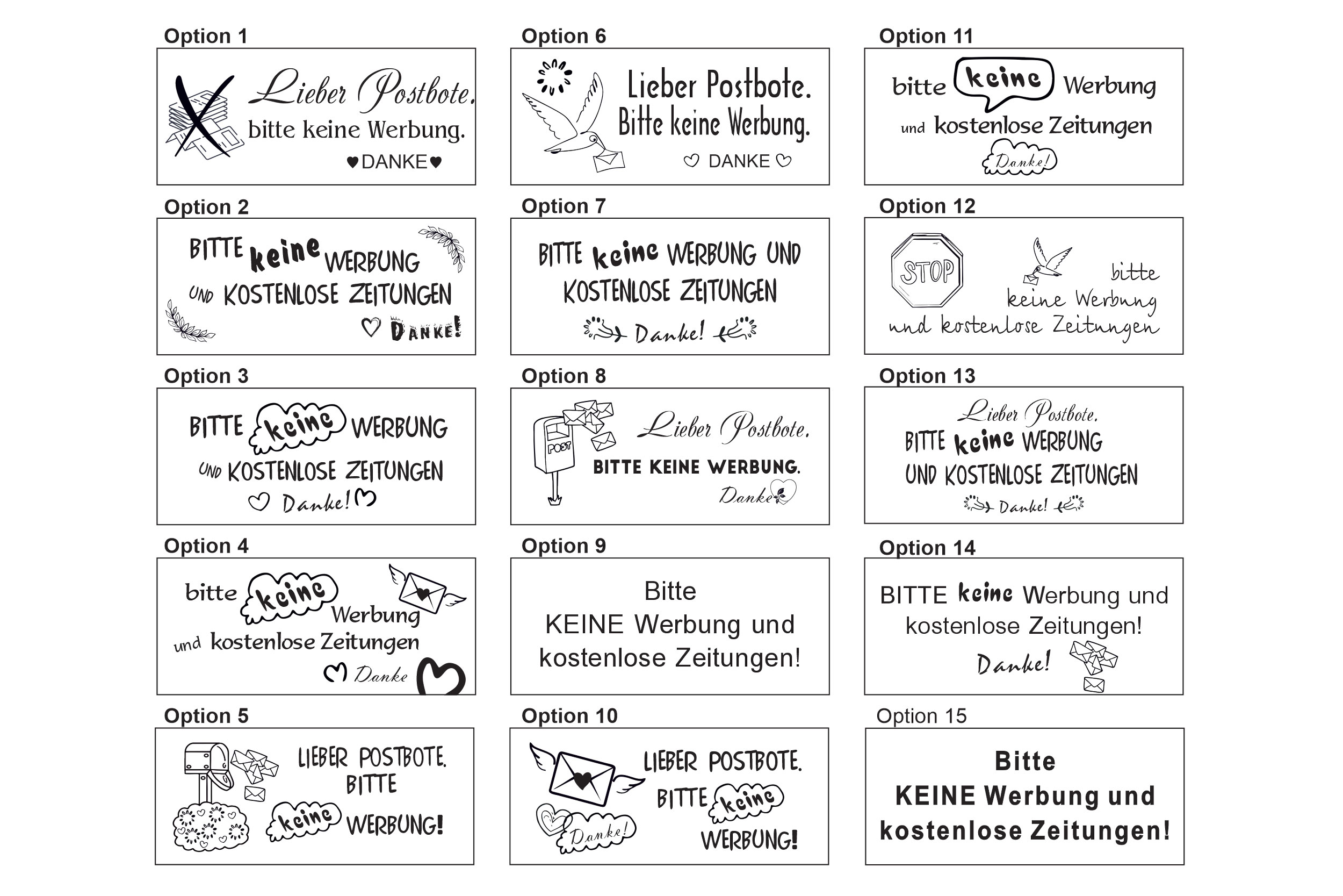 Personalisierte Briefkastenschilder mit Gravur
