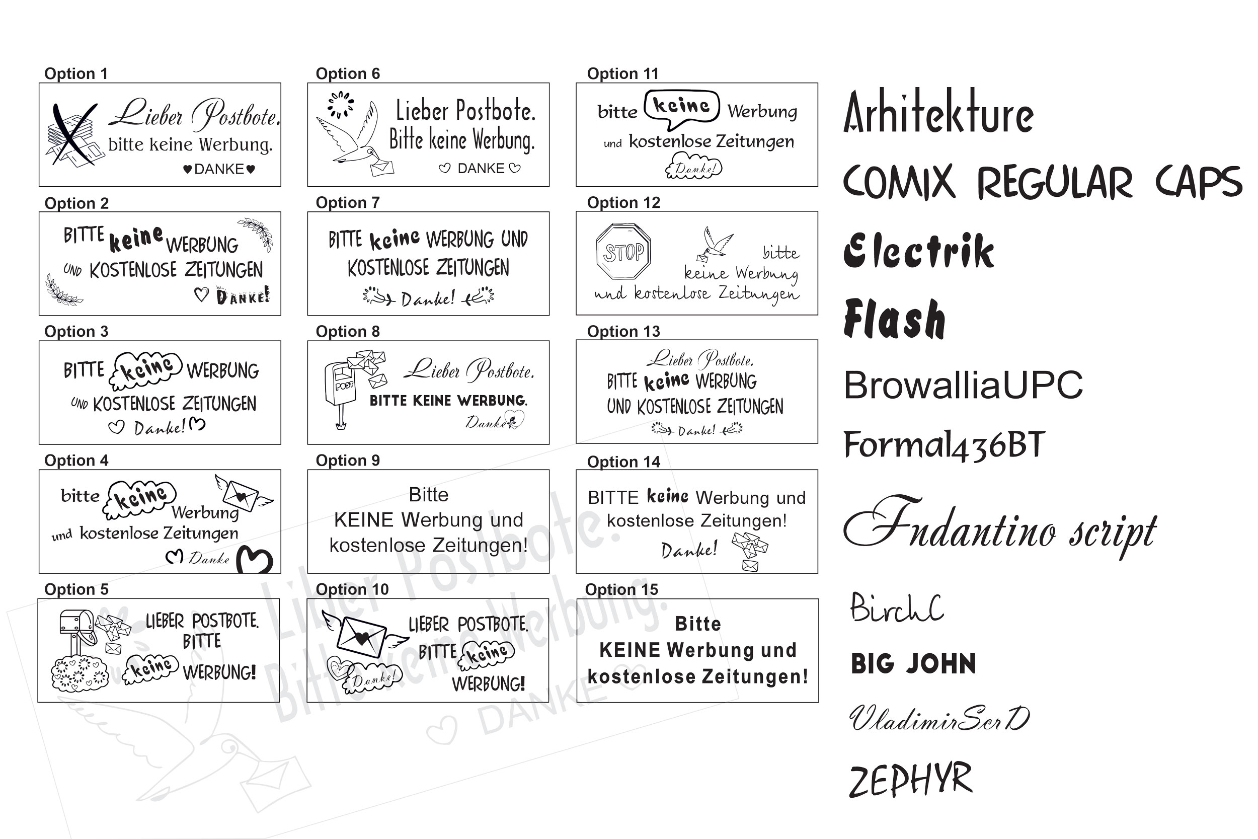 Personalisierte Briefkastenschilder mit Gravur