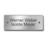Aluminiumschild 80x30 mm mit Bohrung mit Gravur, selbstklebend, inkl. Gravur