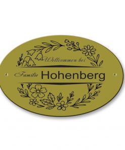 Messingschild 122х79 mm mit Gravur, Oval