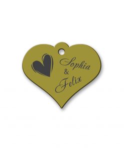 Messingschild 77x65 mm mit Gravur, Herz