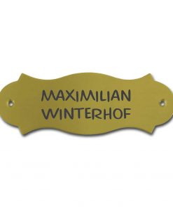 Messingschild 129×45 mm mit Gravur, nicht standardmäßig