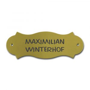 Messingschild 129×45 mm mit Gravur, nicht standardmäßig