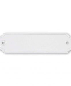 Messingschild 100 x 27 mm, graviert, weiß