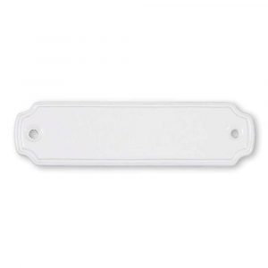 Messingschild 100 x 27 mm, graviert, weiß