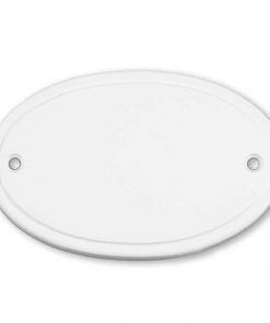 Messingschild 110 x 70 mm, graviert, weiß