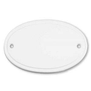 Messingschild 110 x 70 mm, graviert, weiß