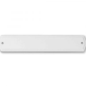 Messingschild 230 x 45 mm, graviert, weiß