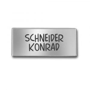 Edelstahlschild 70x30 mm mit Gravur, selbstklebend, od. 2 Bohrungen, inkl. Gravur