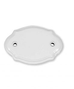 Messingschild 71 x 50 mm, graviert, weiß