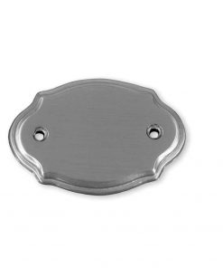 Messingschild 71 x 50 mm, graviert, grau