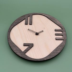 Holzuhr Vintage, moderne Holzuhr , elegante Wanduhr,Massivholz Wanduhr Rund – Geräuscharm, Eiche Natur, Skandinavisches Design für Wohnzimmer.