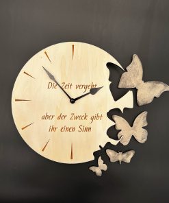 Wanduhr Rund – Geräuscharm, Eiche Natur, Skandinavisches Design für Wohnzimmer,Kreativ,Personalisierte Design