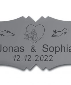 Hochzeitsschilder, TEGravur, 122 x 55 x 1,5 mm Messing, mit Gravur