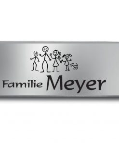 Edelstahlschild 100x40 familia mm mit individuell Gravur, TEGravur, Rechteck