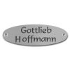 Edelstahlschild 114x37 mm mit individuell Gravur, TEGravur, Oval