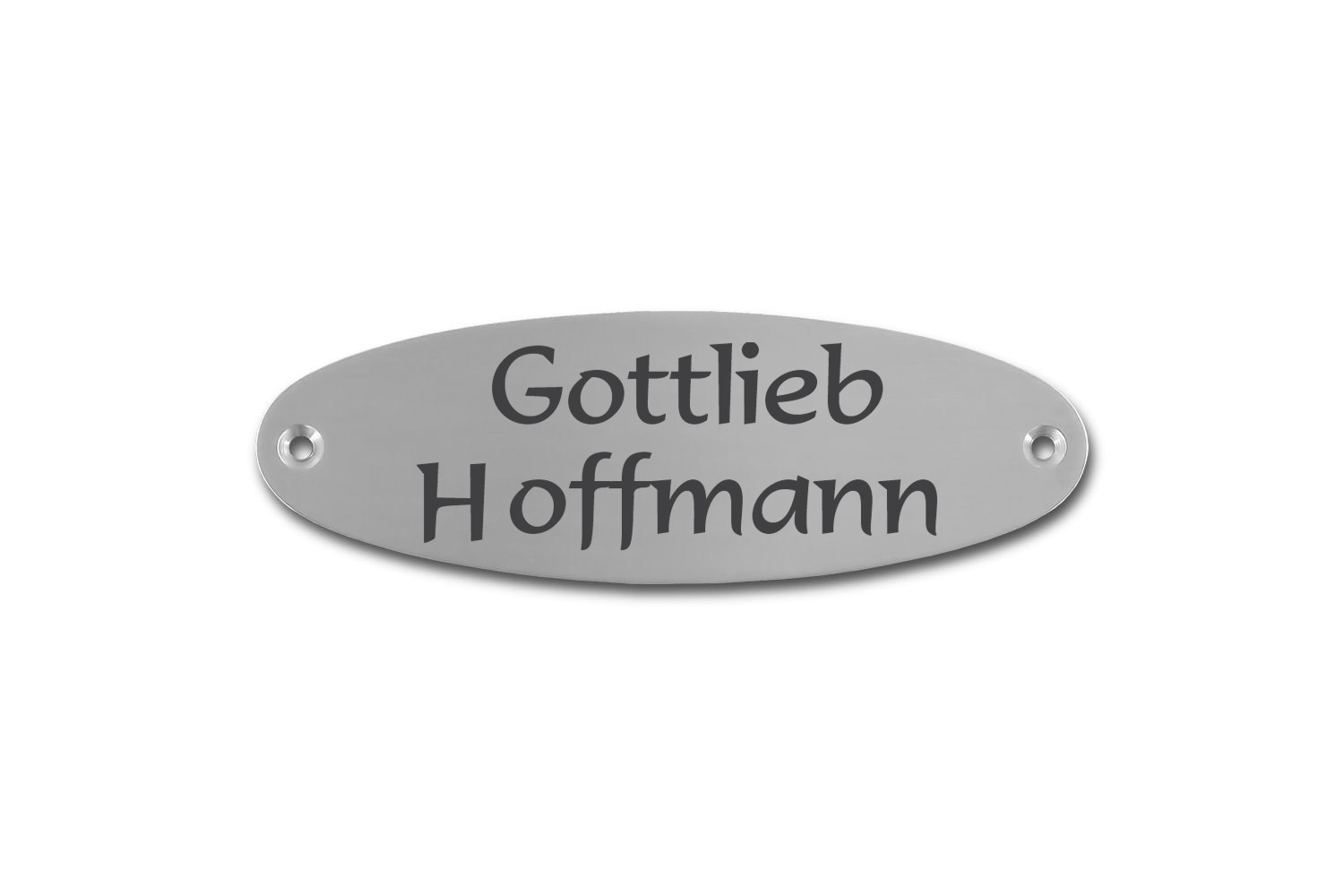 Edelstahlschild 114x37 mm mit individuell Gravur, TEGravur, Oval