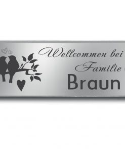 Edelstahlschild 120x40 mm mit individuell Gravur, TEGravur, Rechteck