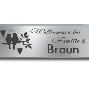 Edelstahlschild 120x40 mm mit individuell Gravur, TEGravur, Rechteck