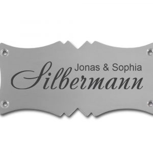 Edelstahlschild 122x55 mm mit individuell Gravur, TEGravur, nicht standardmäßig