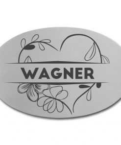 Edelstahlschild 122x73 mm mit individuell Gravur, TEGravur, Oval