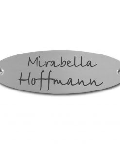 Edelstahlschild 125x42 mm mit individuell Gravur, TEGravur, Oval