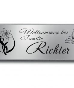 Edelstahlschild 140x50 mm mit individuell Gravur, TEGravur, Rechteck