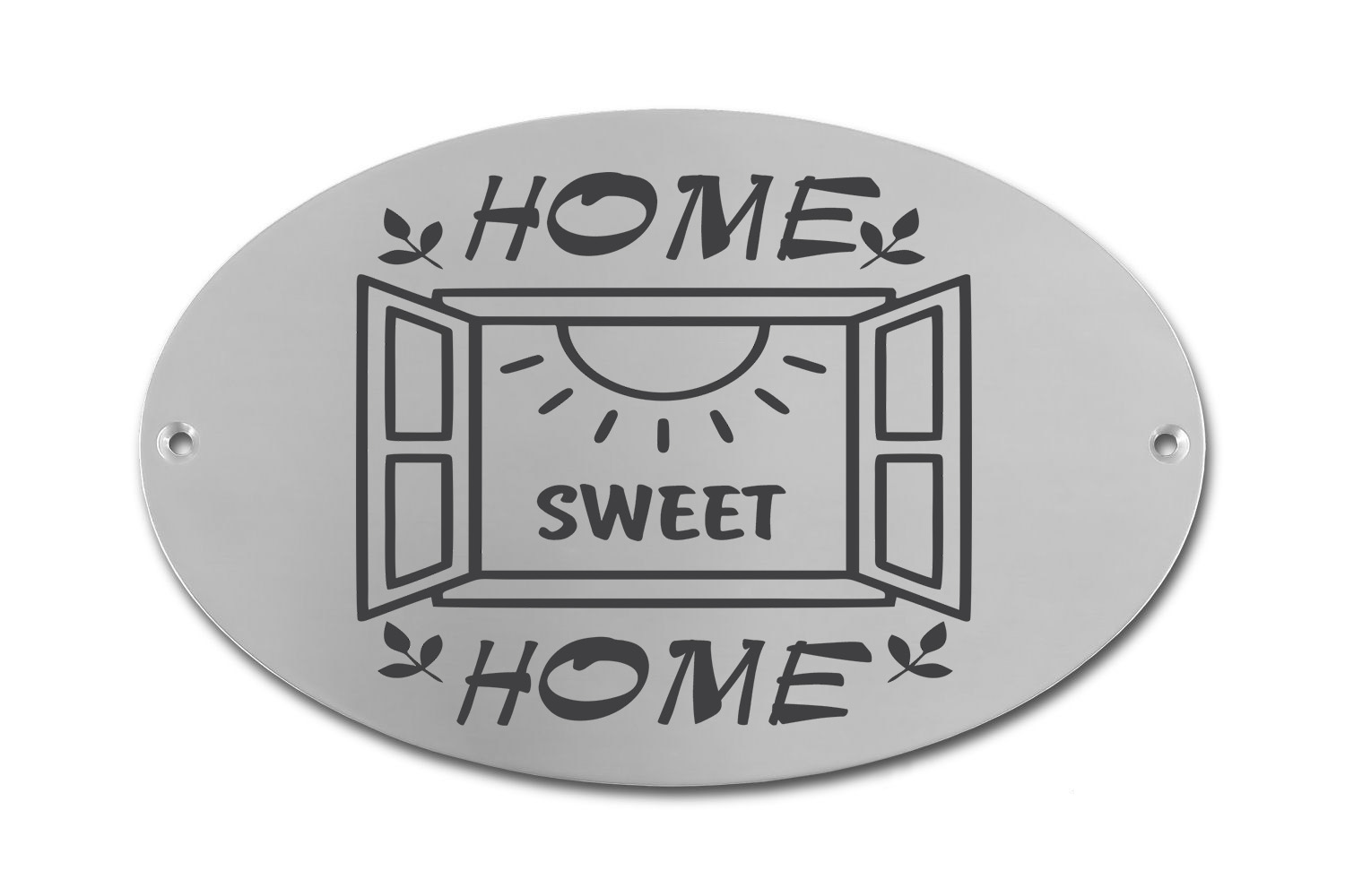 Edelstahlschild 150x100 mm mit individuell Gravur, TEGravur, Oval