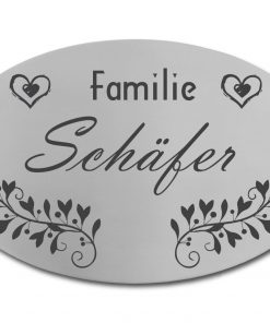 Edelstahlschild 150x95 mm mit individuell Gravur, TEGravur, Oval