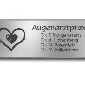 Edelstahlschild 180x60 mm mit individuell Gravur, TEGravur, Rechteck