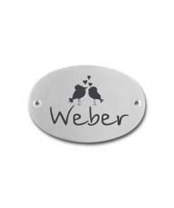 Edelstahlschild 63x42 mm mit individuell Gravur, TEGravur, Oval