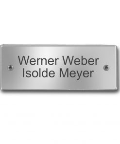 Edelstahlschild 80x30 mm mit individuell Gravur, TEGravur, Rechteck